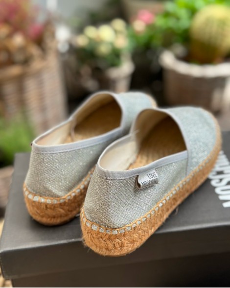 Espadrilky dámské Love Moschino stříbrné